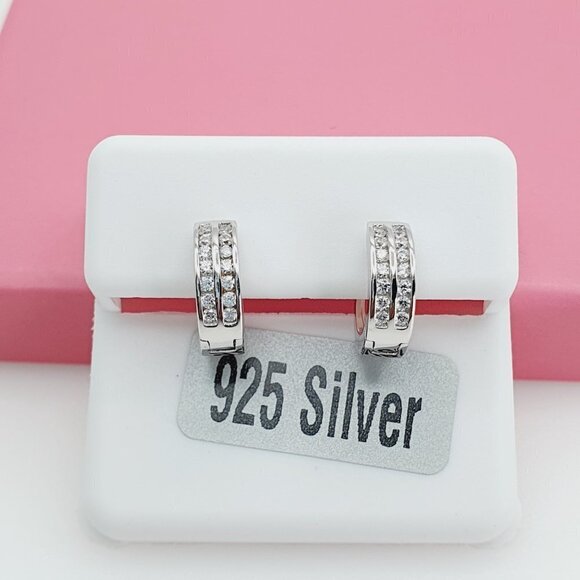 - "925 Sterling Silver Cubic Zirconia Earrings, U19254647 - Picture 5 of 11